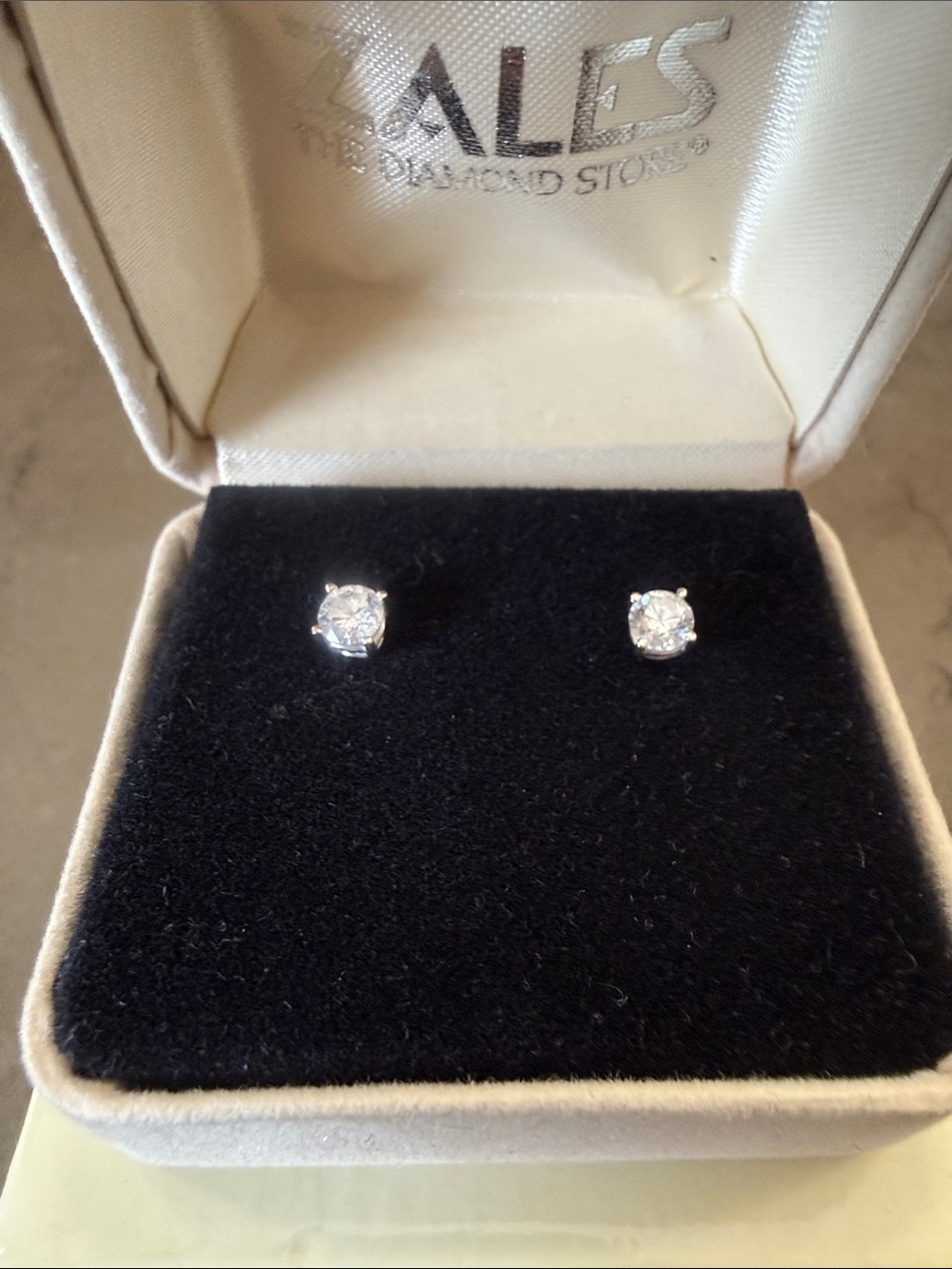 Zales Half-Carat Diamond Stud Earrings in a White Gold Setting